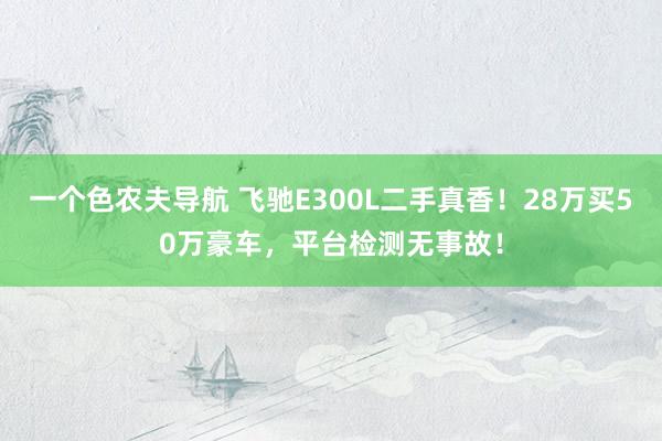 一个色农夫导航 飞驰E300L二手真香！28万买50万豪车，平台检测无事故！