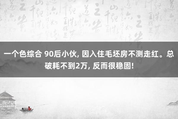 一个色综合 90后小伙， 因入住毛坯房不测走红。总破耗不到2万， 反而很稳固!