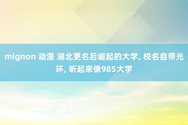 mignon 动漫 湖北更名后崛起的大学， 校名自带光环， 听起来像985大学