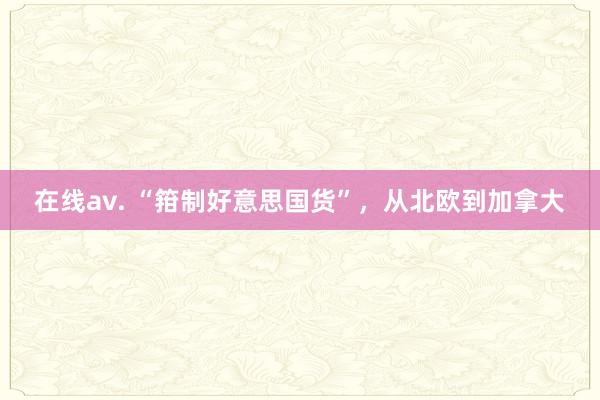 在线av. “箝制好意思国货”，从北欧到加拿大