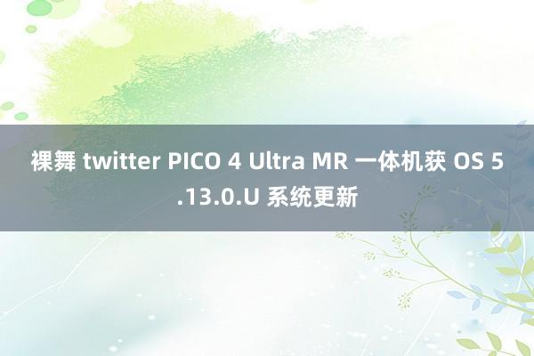 裸舞 twitter PICO 4 Ultra MR 一体机获 OS 5.13.0.U 系统更新